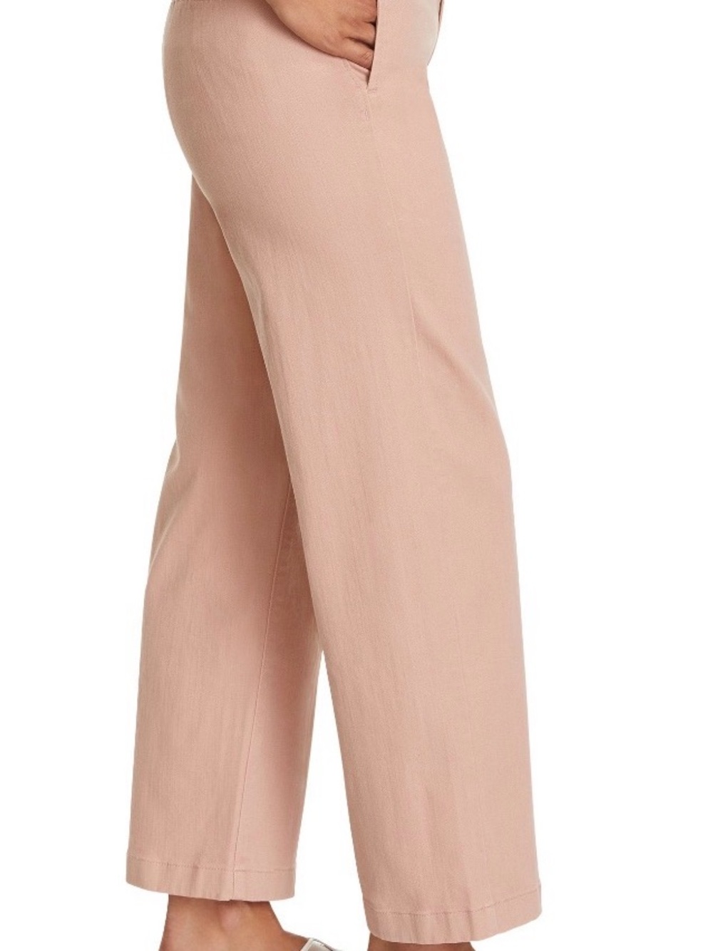 NWT Ella Moss Wide Leg Crop Pants Pink High Rise Cotton Stretch Size 14